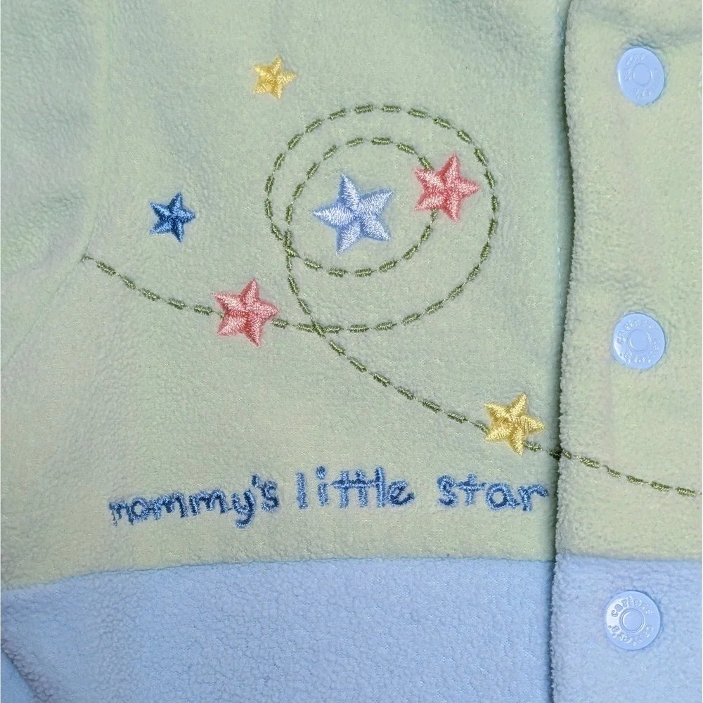 Vintage Carter's Mommy's Little Star Footed Sleeper Pajamas Y2K Baby Newborn